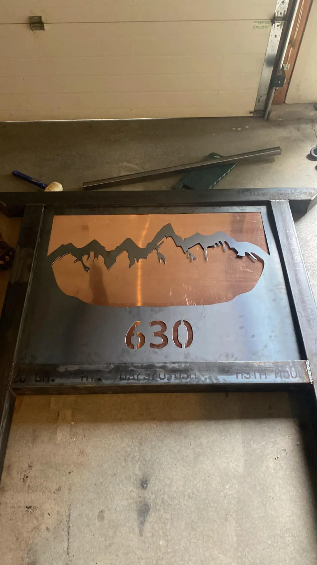 fabricated metal sign